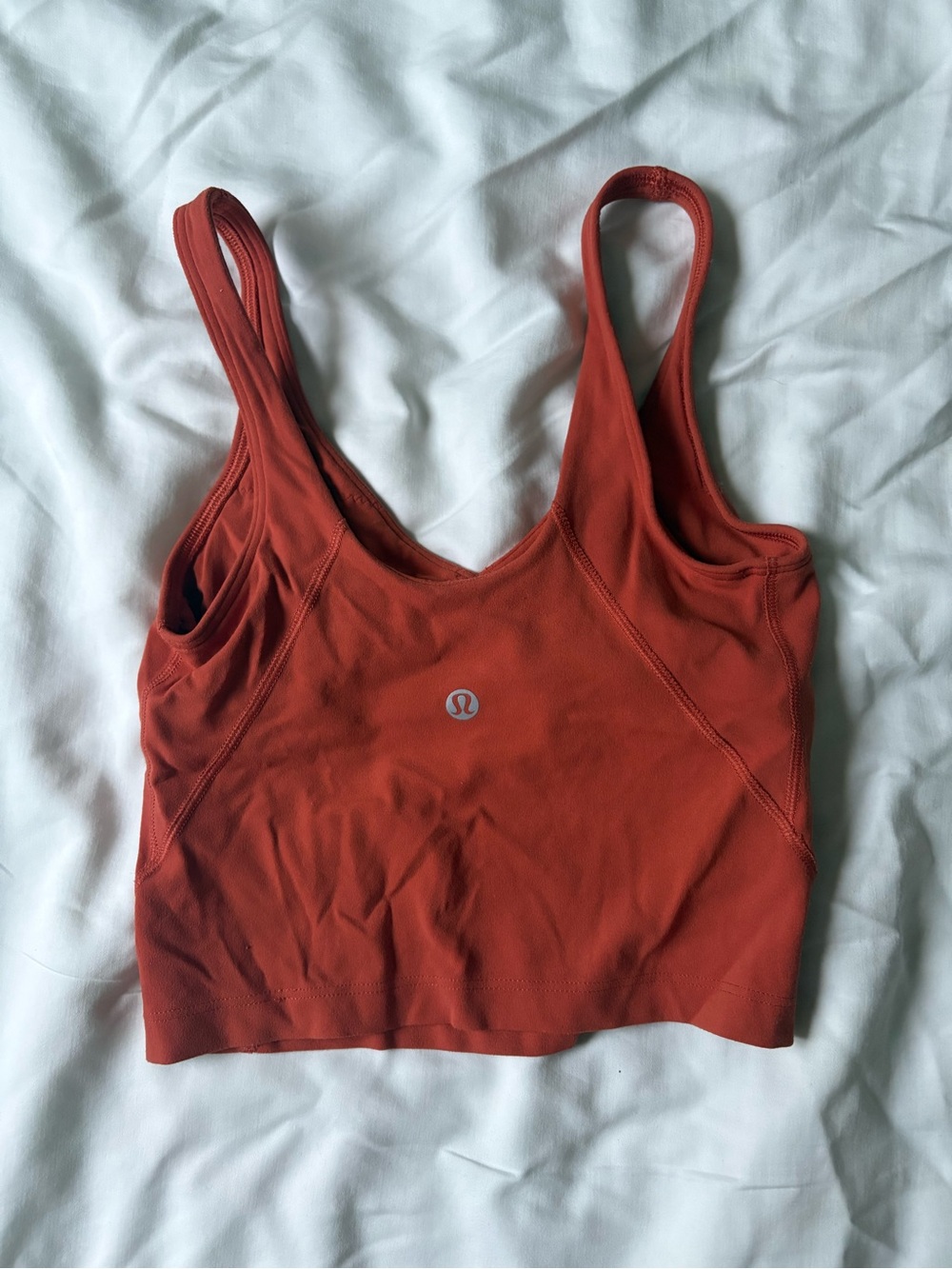 Rust Red Cropped Tank Top - Picture 2 of 3